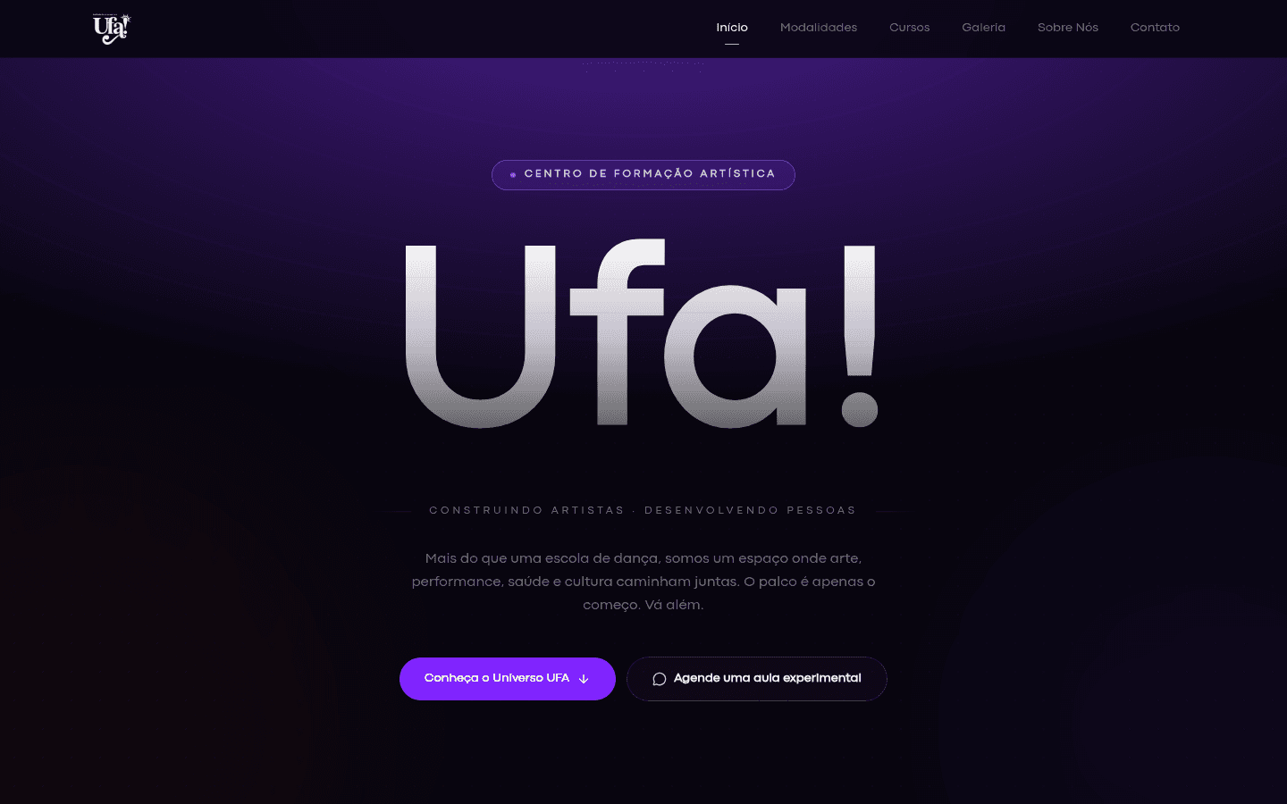 Tela do projeto Ufa!